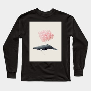 Whale and pink balloons Long Sleeve T-Shirt